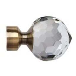 28mm Fixed Length Metal Eyelet Curtain Pole Set - Bella Finial - Antique Brass / 280cm - thumbnail 3