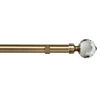 28mm Fixed Length Metal Eyelet Curtain Pole Set - Bella Finial - Antique Brass / 280cm - thumbnail 1