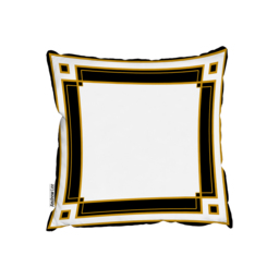 Art Deco Black  Gold Outdoor Cushion - Yellow / 60cm - thumbnail 2