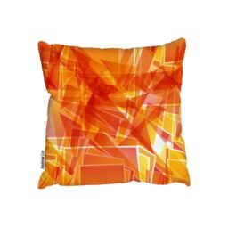 Fiery Red Geometric Shapes Outdoor Cushion - Orange / 60cm - thumbnail 2