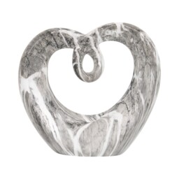 Marble Heart Ornament - Grey - thumbnail 3