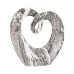 Marble Heart Ornament - Grey - thumbnail 2