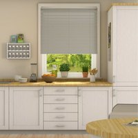 152cm Drop, 25mm Slat PVC Venetian Blind - Grey / 115cm