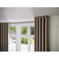28mm Styleline Gliding Curtain Pole Set with End Cap - Taupe - Taupe / 100cm