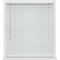 White Aluminium Venetian Blinds 152cm Drop (25mm Slats) - White / 145cm