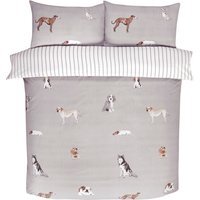 Paws Tails Microfibre Duvet Set King Grey - Grey - image 1