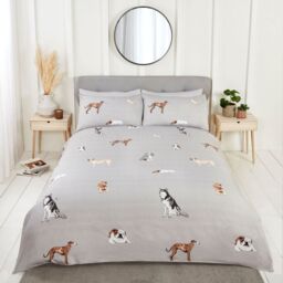 Paws  Tails Microfibre Duvet Set King Grey - Grey - thumbnail 2