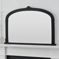 Victorian Arched Bevelled Overmantle Mirror - Black - thumbnail 1