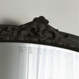 Victorian Arched Bevelled Overmantle Mirror - Black - thumbnail 4