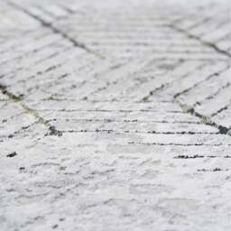 Grey Distressed Abstract Gold Geometric Motif Area Rug - Grey Gold / 110 x 60cm - thumbnail 4