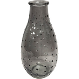 Grey Bottle Bud Vase - Ribbed Finish - thumbnail 3