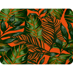 Green Tropical Leaves On Orange Blanket - Green - thumbnail 2