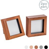 "4x4"" 3D Box Photo Frame Pack of 2 - Brown" - image 1