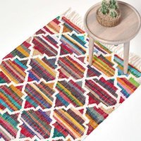 Homescapes Amsterdam Handwoven Cotton Chindi Rug - Multi Colour / 150cm - image 1