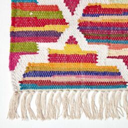 Homescapes Amsterdam Handwoven Cotton Chindi Rug - Multi Colour / 150cm - thumbnail 3
