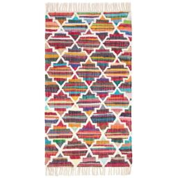 Homescapes Amsterdam Handwoven Cotton Chindi Rug - Multi Colour / 150cm - thumbnail 2