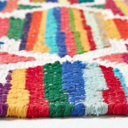 Homescapes Amsterdam Handwoven Cotton Chindi Rug - Multi Colour / 150cm - thumbnail 4