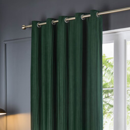 Corinthian Velvet Room Darkening Eyelet Curtains - Deep Green / 117cm / 137cm - thumbnail 4