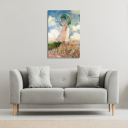 Claude Monet - Woman With A Parasol  Canvas print - Blue / 101cm / 152cm - thumbnail 3