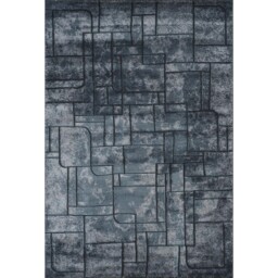 Belgravia Living Room Area Rug Metallic Sheen Contemporary Modern Cobble Design - Navy / 170cm - thumbnail 2
