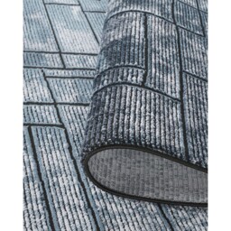 Belgravia Living Room Area Rug Metallic Sheen Contemporary Modern Cobble Design - Navy / 170cm - thumbnail 4