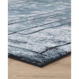 Belgravia Living Room Area Rug Metallic Sheen Contemporary Modern Cobble Design - Navy / 170cm - thumbnail 5