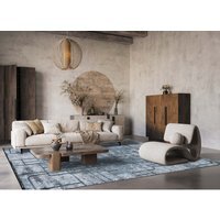 Belgravia Living Room Area Rug Metallic Sheen Contemporary Modern Cobble Design - Navy / 170cm