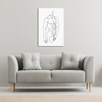 line art of male body Canvas Print - White / 31cm / 41cm - thumbnail 1