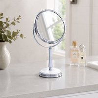 Showerdrape Opera 3x Magnifying Chrome Oval Vanity Mirror - White