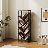 9-Tier Floor Standing Tree Bookshelf Storage Rack - Dark Wood - image 1