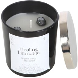 Healing Hematite Unscented Detox Jar Candle - White - thumbnail 3