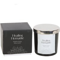Healing Hematite Unscented Detox Jar Candle - White