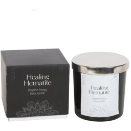 Healing Hematite Unscented Detox Jar Candle - White - thumbnail 2