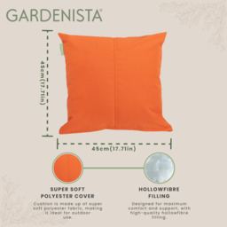 "Premium 18"" Centre Join Garden Scatter Cushion - Orange / 4" - thumbnail 4