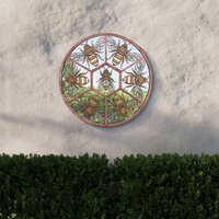 Kirkby Metal Circular Bumble Bee Window Garden Mirror - Multi