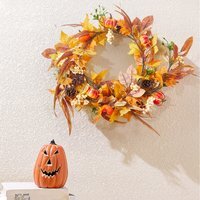 Artificial Autumn Leaves Pumpkin Berry Vine - Yellow - image 1