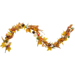 Artificial Autumn Leaves Pumpkin Berry Vine - Yellow - thumbnail 2