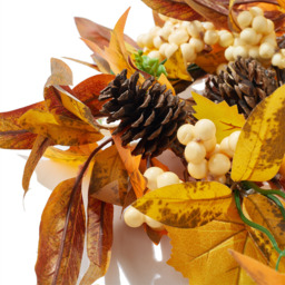 Artificial Autumn Leaves Pumpkin Berry Vine - Yellow - thumbnail 3