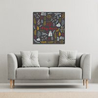Merry Christmas Lettering Gallery Canvas - Black / 114cm