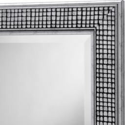 Cobble Framed Wall Mirror - Mottled silver / 101x73cm - thumbnail 4