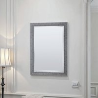 Cobble Framed Wall Mirror - Mottled silver / 101x73cm