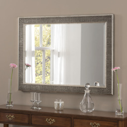 Cobble Framed Wall Mirror - Mottled silver / 101x73cm - thumbnail 2