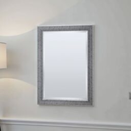 Cobble Framed Wall Mirror - Mottled silver / 101x73cm - thumbnail 5