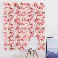Artificial Flowers Panel Wedding Party Wall Decoration Romantic Rose Backdrop - A
