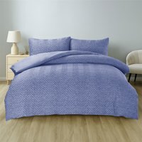 Semi Printed Quilted Duvet set - Blue / King