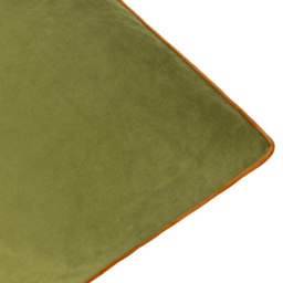 Meridian Velvet Piped Cushion - Olive-Ginger / 45cm / Polyester - thumbnail 4