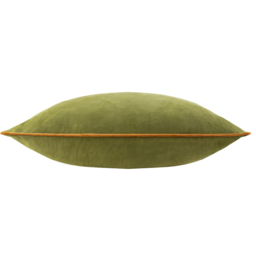 Meridian Velvet Piped Cushion - Olive-Ginger / 45cm / Polyester - thumbnail 3