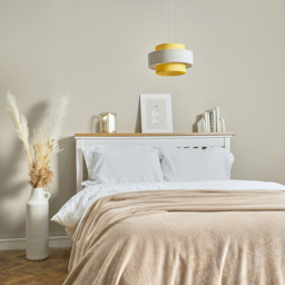 Mustard And Grey Herringbone Modern Ceiling Pendant Light Shade - Yellow - thumbnail 2