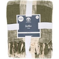 Lachlan Check Throw - Olive - thumbnail 1