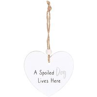Small Hanging Heart Sentiment Sign - White / A Spoiled Dog